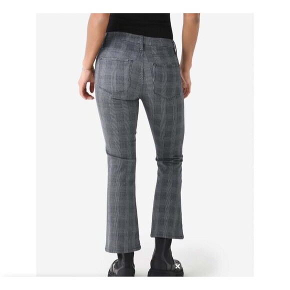 Frame Le Crop Mini Boot Plaid Jeans in Washed Grey‎ Plaid Size 26 - Picture 2 of 14